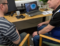 Welfare Rights Advisor, Duncan advising a client in the CVSCE office in Crewe